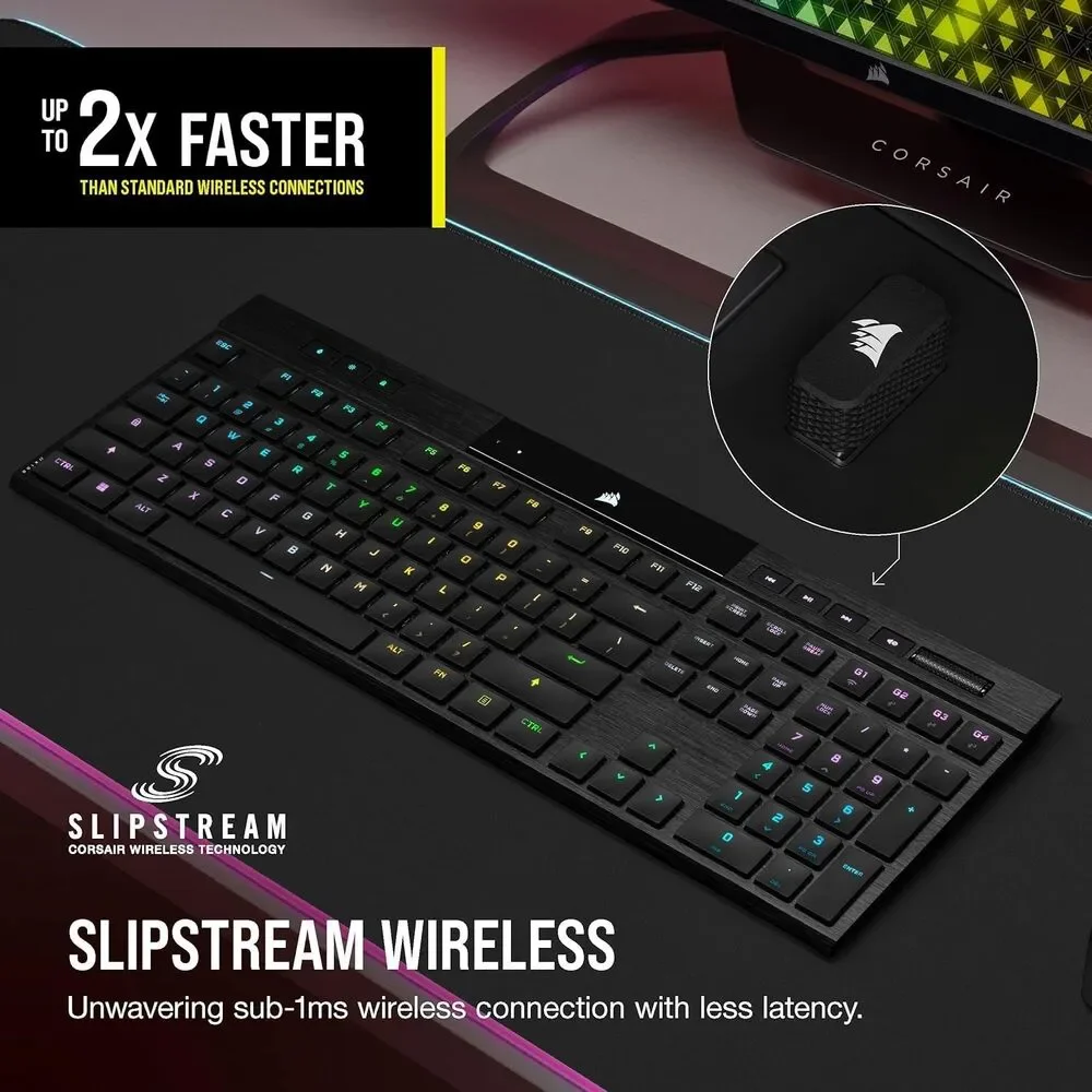 CORSAIR K100 Air Wireless RGB Mechanical Gaming Keyboard - Cherry MX Ultra LP